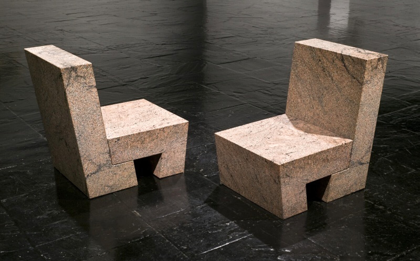 Pair of Two-Part Chairs, Obtuse Angle