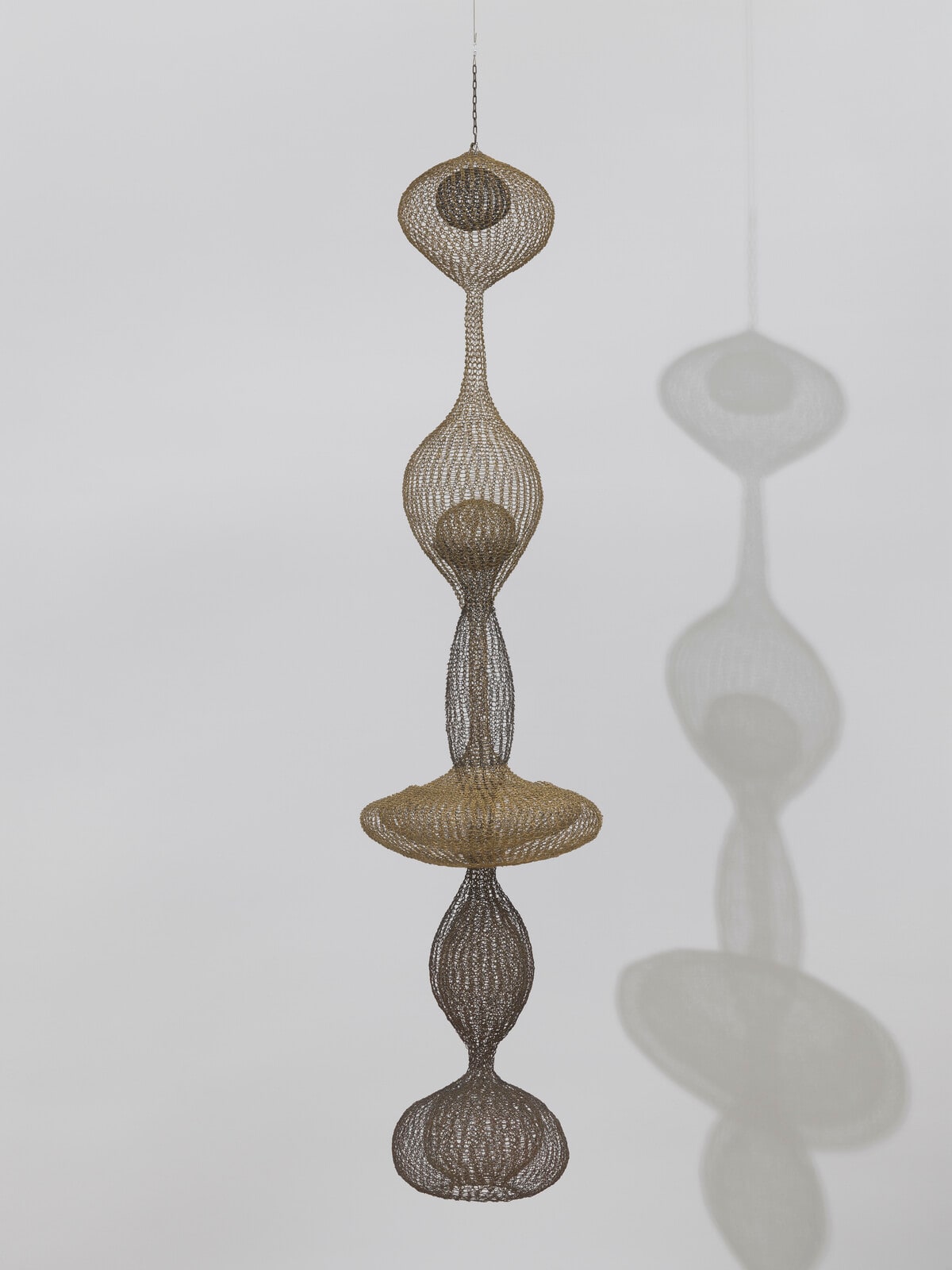 Untitled (S.270, Hanging Six-Lobed, Complex Interlocking Continuous Form within a Form with Two Interior Spheres)