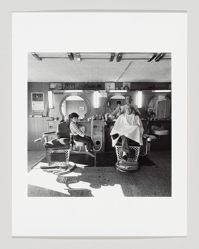 Leon Speer’s (51) Barber Shop, Felix Valdivezo (49) & Daughter Patricia (5), Lordsburg, New Mexico