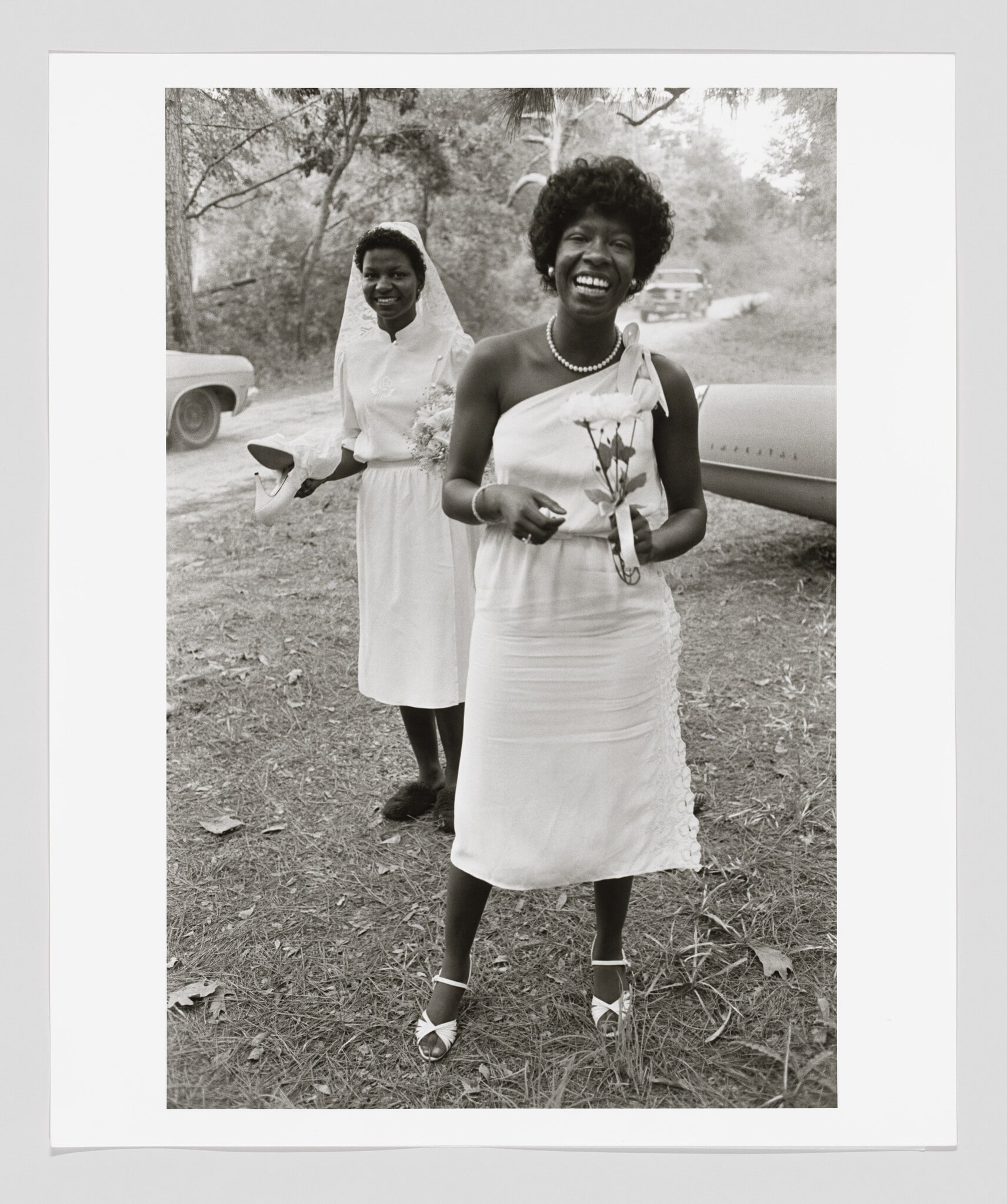 Maid of Honor with Bride in Slippers, Daufuskie Island, SC