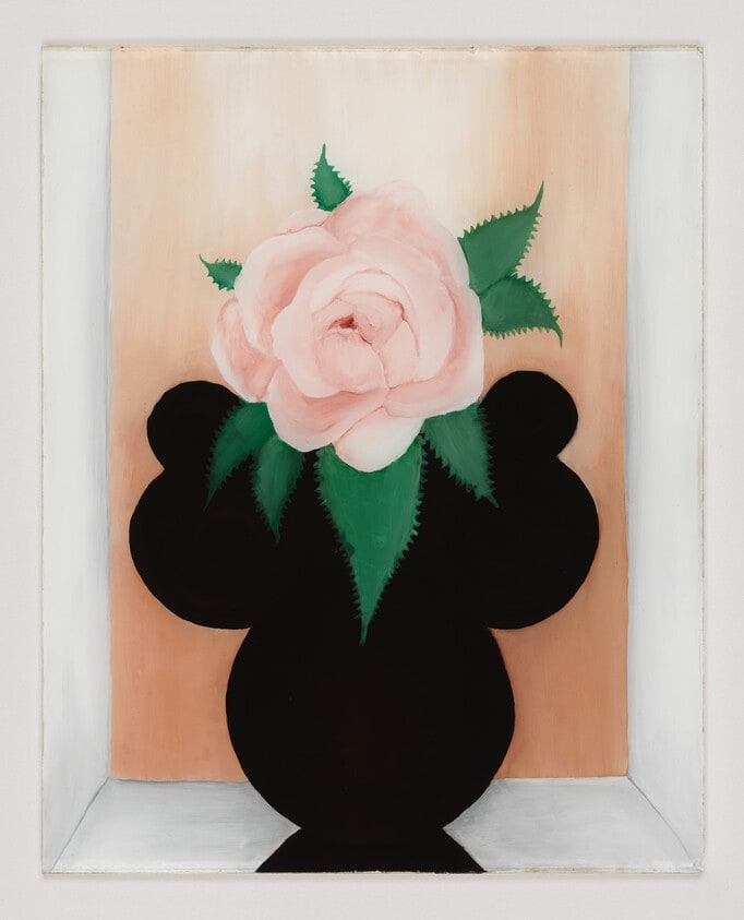 Black Vase and Pink Rose, Mexico