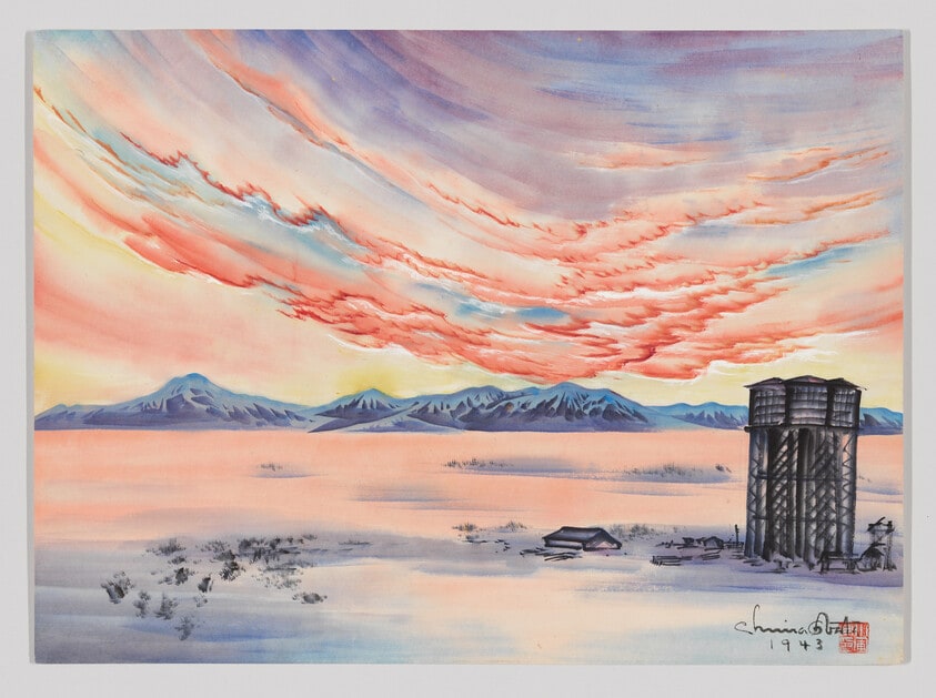 Untitled (Topaz Water Tower with Sunset)