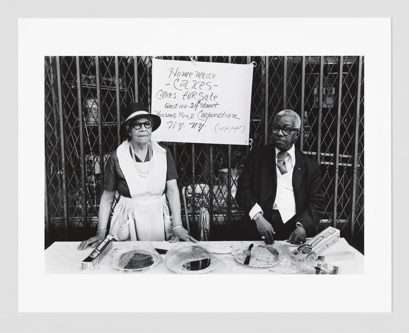 A Man and Woman at an Outdoor Bake Sale, Harlem, NY