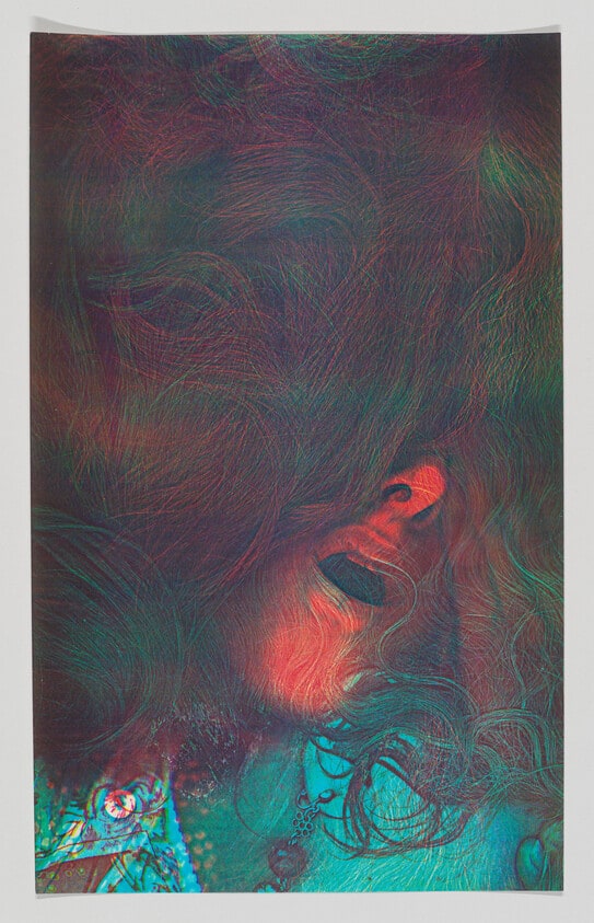 Self-Portrait with Mouth & Hair