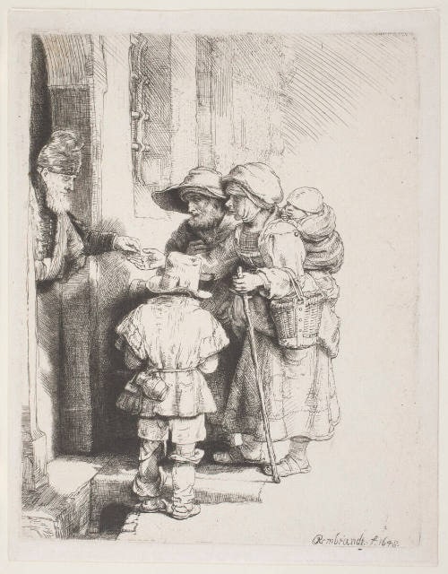 Beggars Receiving Alms at the Door of a House