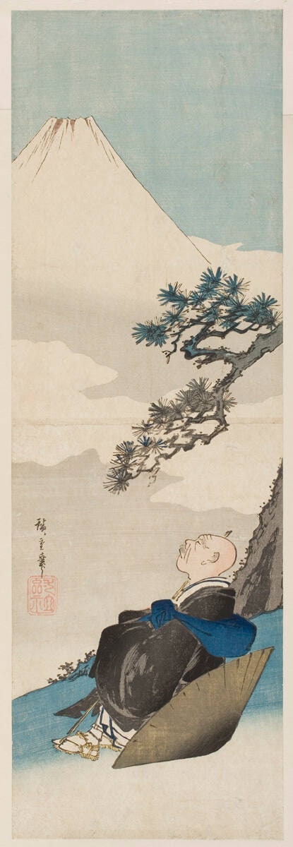 The Buddhist Monk Saigyo Hoshi Contemplating Mt. Fuji