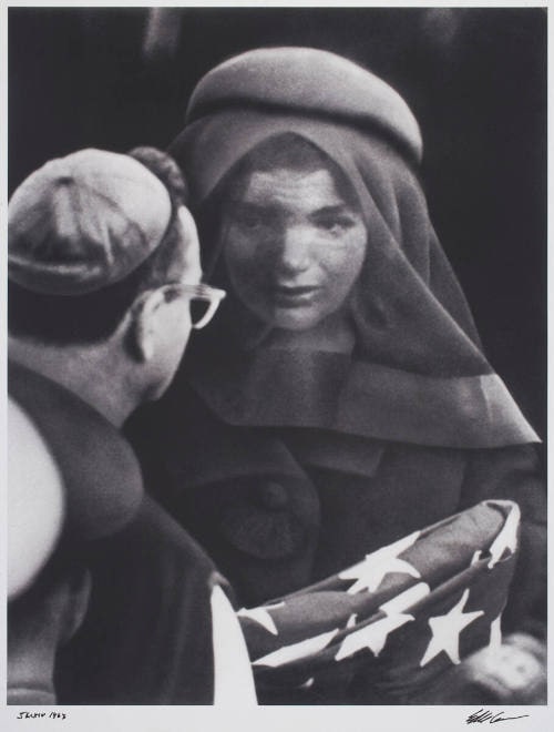 Archbishop Philip Hannan Presents Jacqueline Kennedy the Flag from Her Husband’s Casket