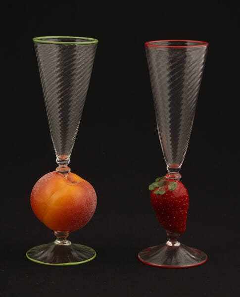 Strawberry Goblet and Peach Goblet