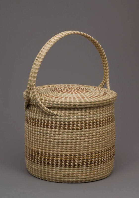 Large Cylindrical Covered Basket