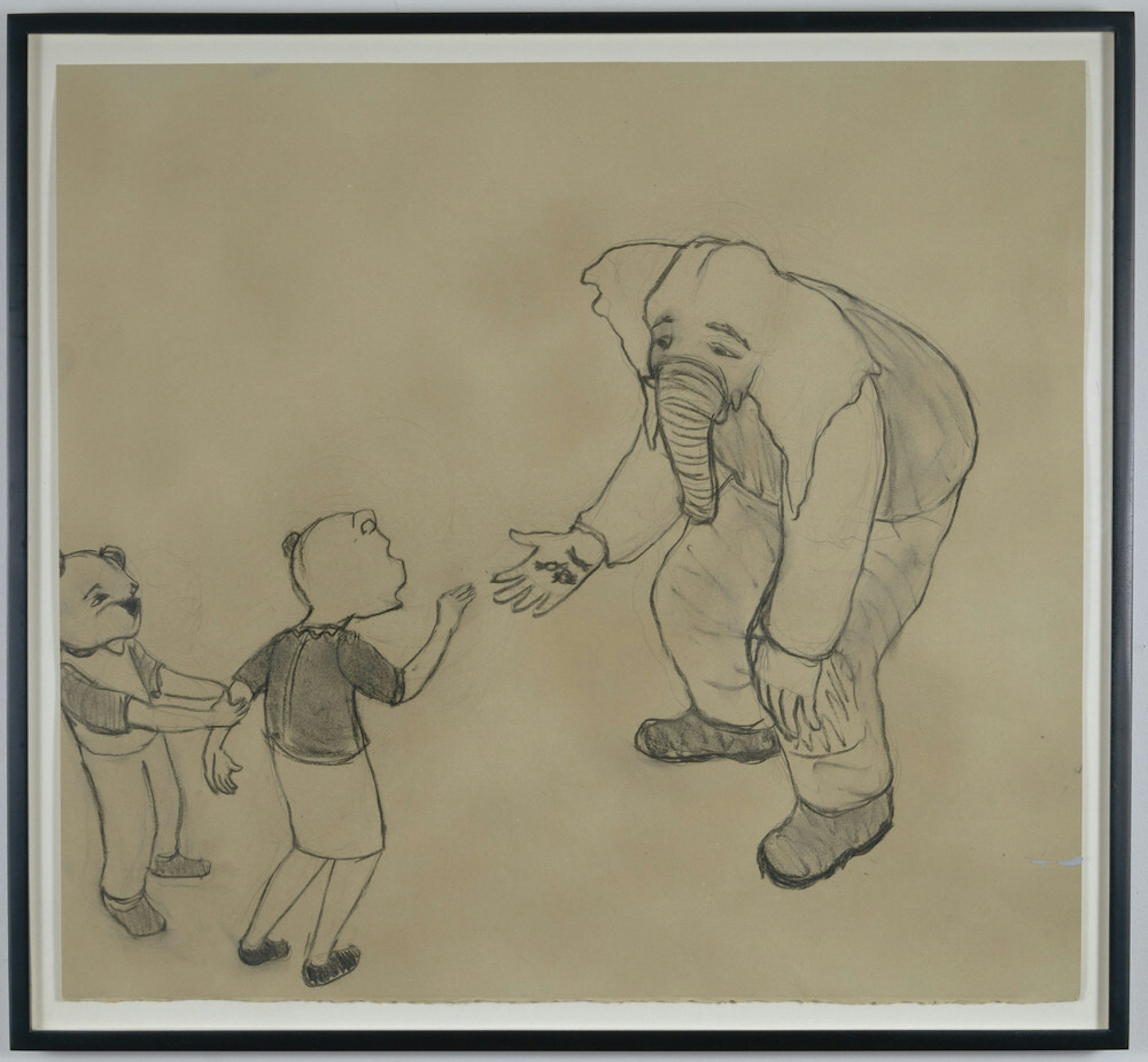 Untitled (elephant man offering candy)