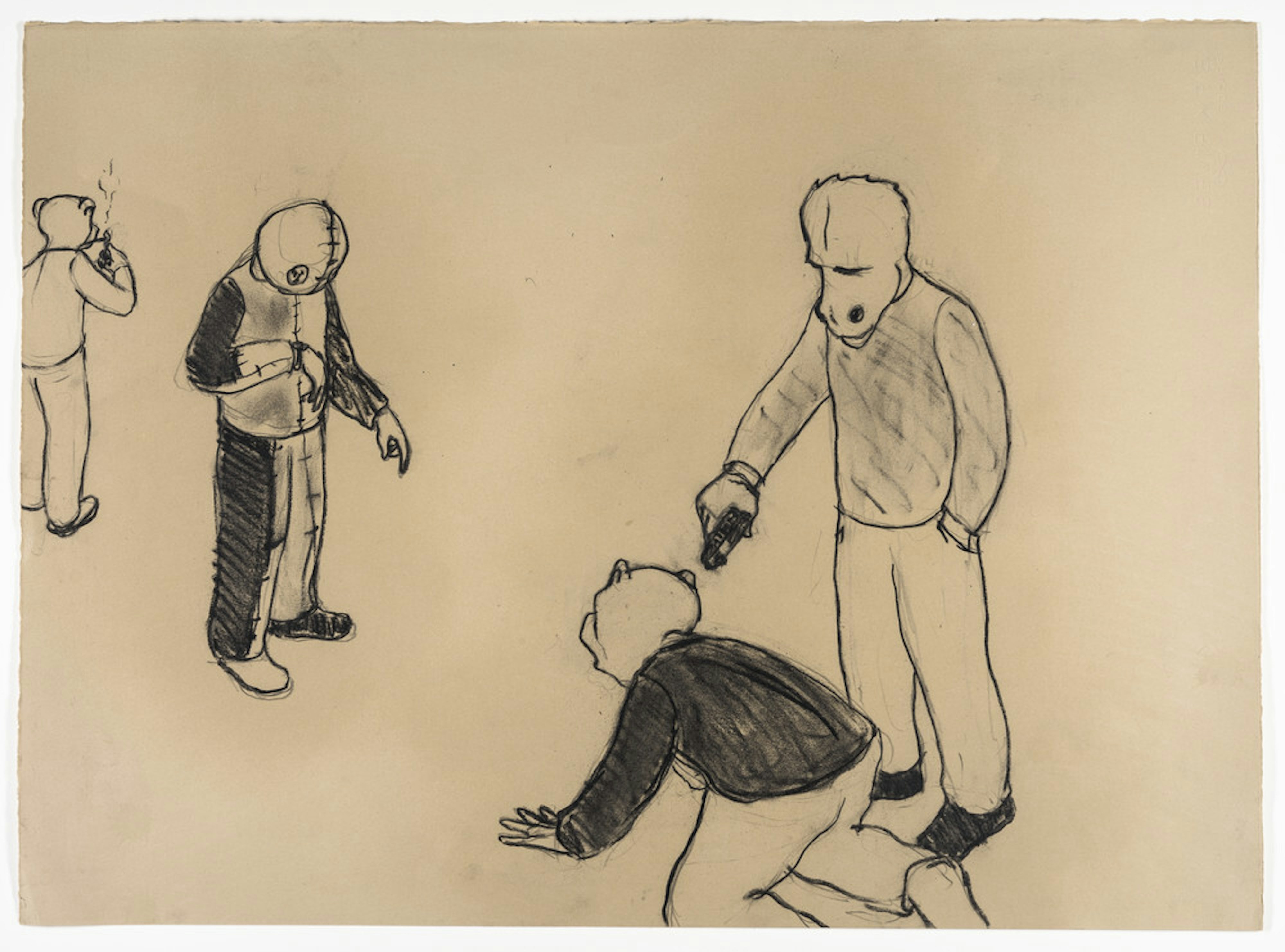 Untitled (man shooting man on all fours)