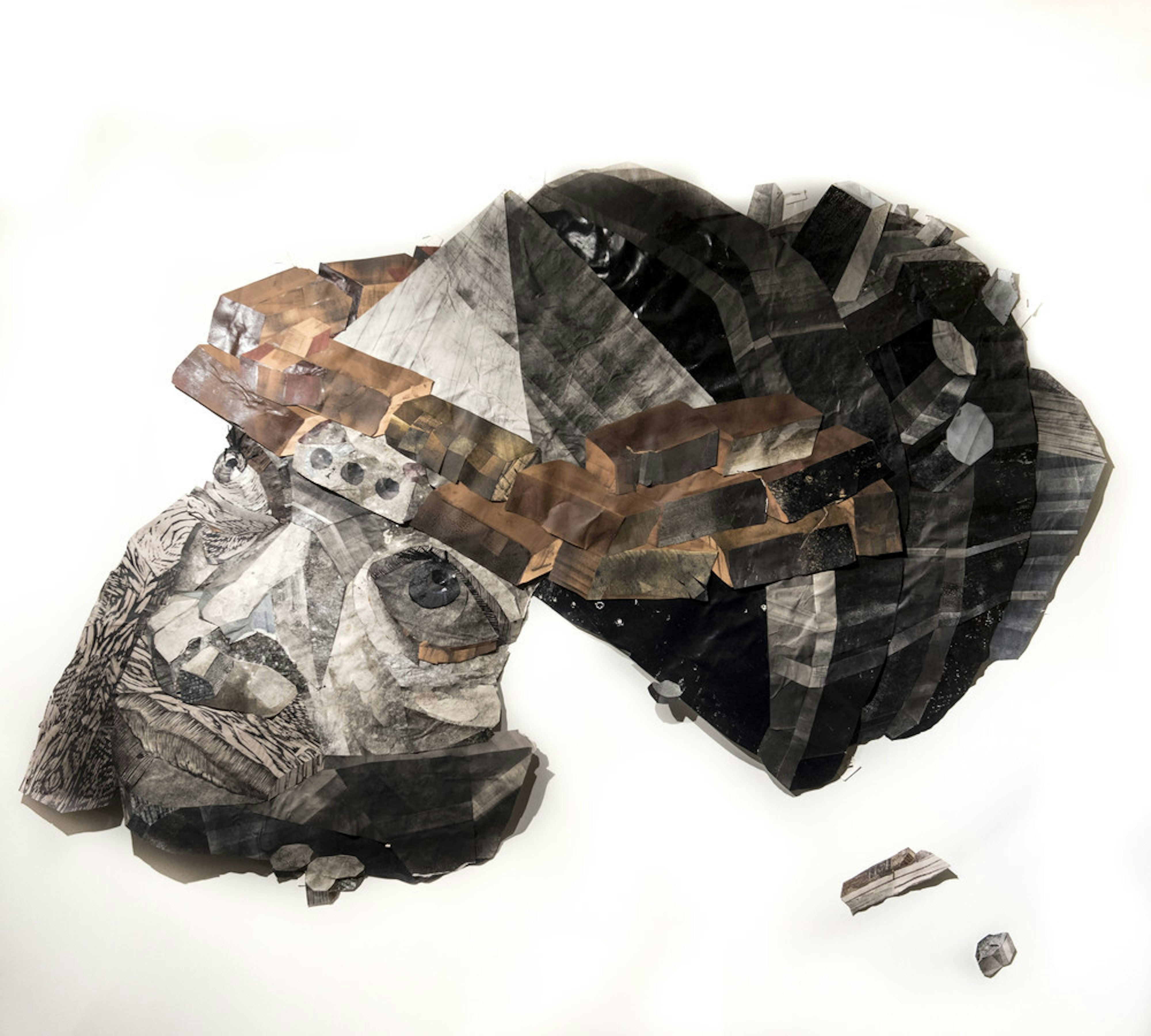 Mask (nonfunctional) with pyramid and brick headdress