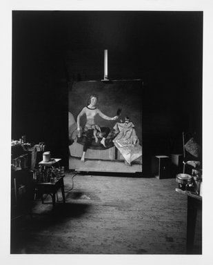 Atelier Balthus with Unfinished Painting "Cat with Mirror II"