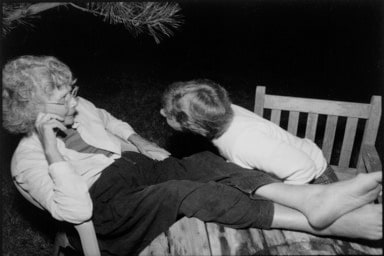 Jessy and Clara Park Conversing Outside at Night, from the Born Electrical Series