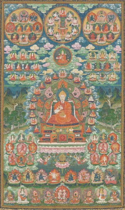 清人画弘历扎什伦佛装像轴