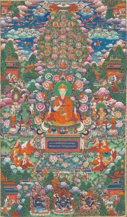 清人画普宁寺弘历佛装像轴