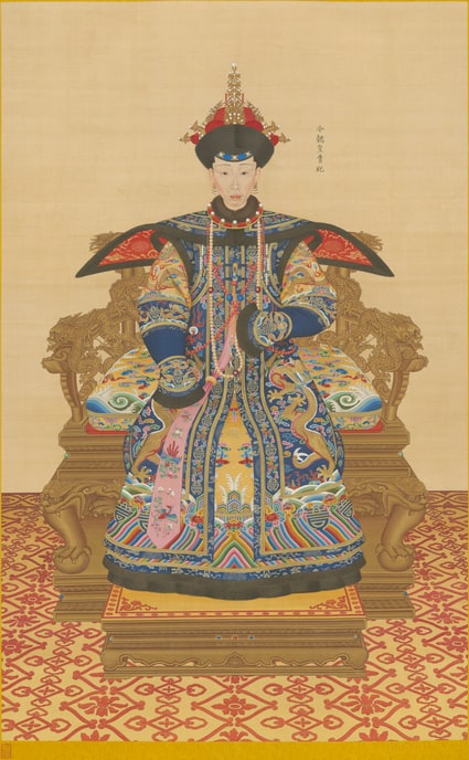 清人画孝仪纯皇后朝服像轴