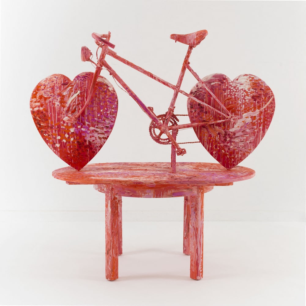 Biographische Skulptur n°7, Rosa Fahrrad
(Sculpture biographique n°7, vélo rose)