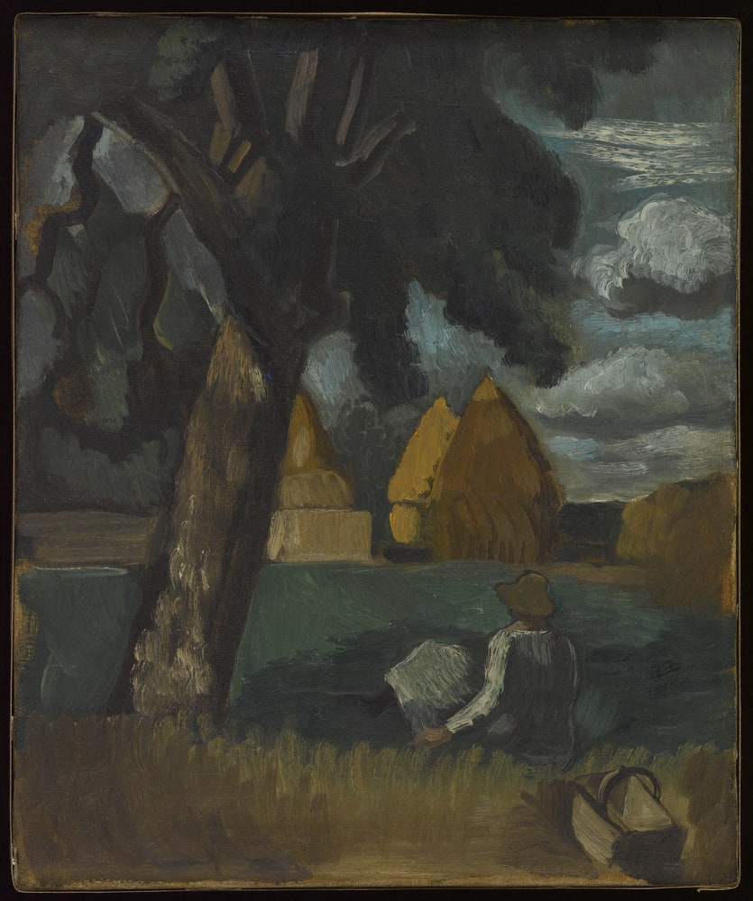 Paysage aux meules