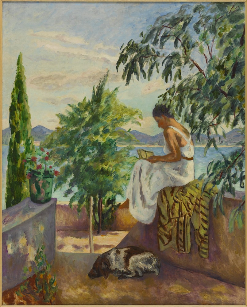 La liseuse au chien
