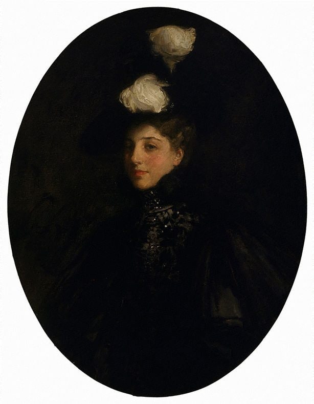 The lady with the white feathers
