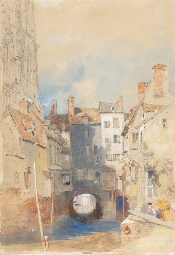 Outdoor sketch in the vicinity of St. Wolfram Cathedral, Abbeville