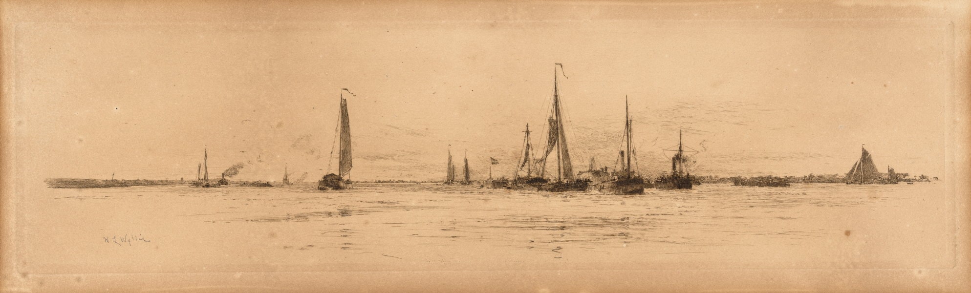 Towing up the Waal