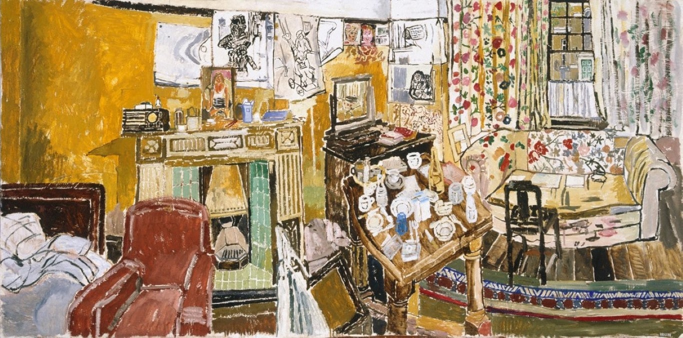 Interior with fireplace and window at Greenwich