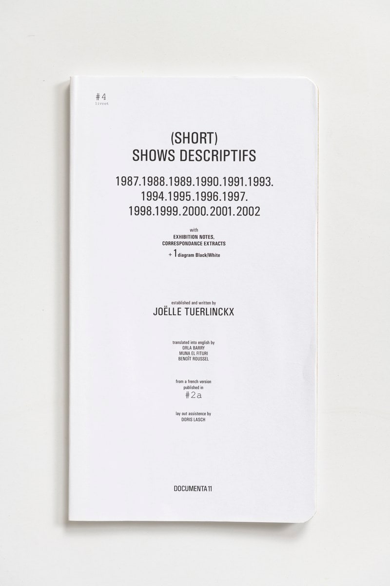 #Livrets Documenta 11: 4 - (Short) shows descrptifs 1987.1988.1989.1990.1991.1993.1994.1995.1996.1997.1998.1999.2000.2001.2002