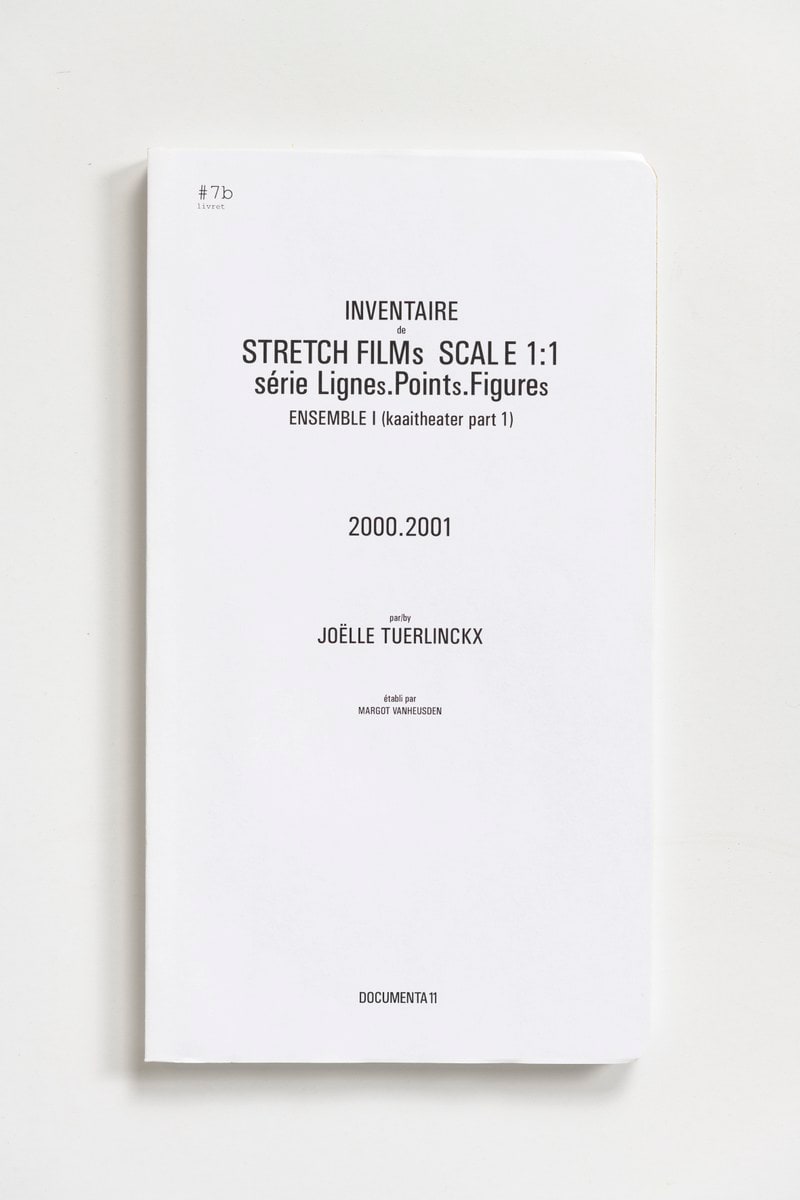 #Livrets Documenta 11: 7b - Inventaire STRETCH FILMs SCALE 1:1 serie Lignes.POINTs.FIGUREs ensemble I (kaaitheater part 1) 2000.2001