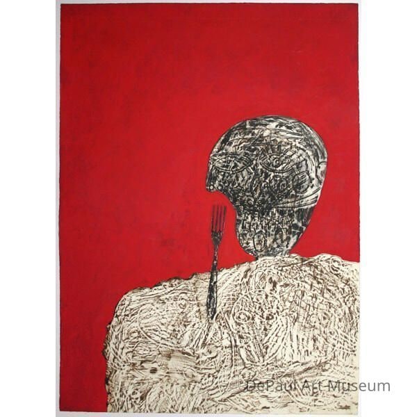 Untitled (head with fork)