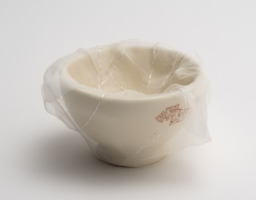 Renovated: Café au lait bowl with drawing of cheese