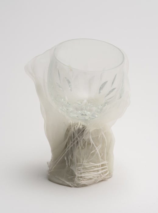Renovated glass (with hand picture of fighting)