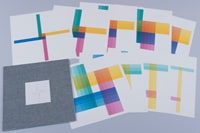 Portfolio "Verdichtung und auflösung mit vier farben in fünf gradierungen"