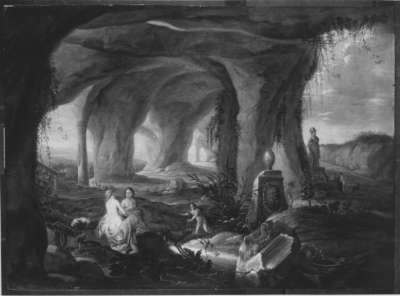 Badende Nymphen in einer Grotte