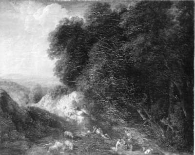 Hügellandschaft mit Hirtenidyll