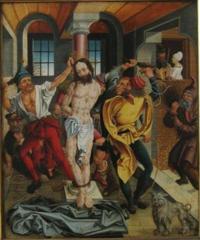 Geißelung Christi
Rückseite: Verkündigung an Anna