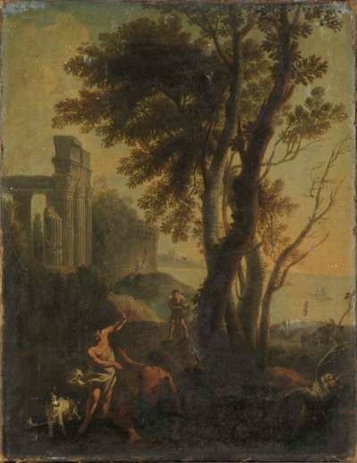 Landschaft bei Sonnenuntergang