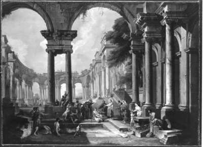 Architekturbild (Christus heilt den Gichtbrüchigen)