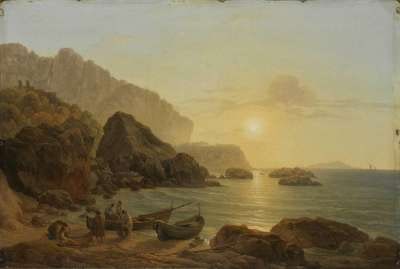 Küste von Capri bei Sonnenuntergang
