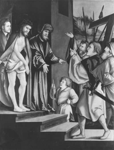 Christgartner Altar: Ecce homo
Rückseite: Petrus heilt den Lahmen und erweckt Tabitha