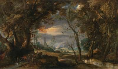 Landschaft mit Gewitter