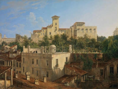 Blick auf die Villa Malta in Rom