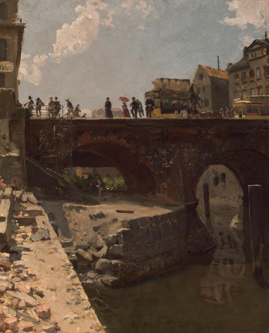 BRÜCKE IN EINER FRANZÖSISCHEN STADT