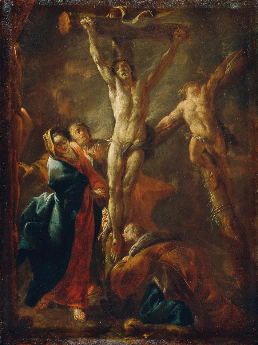 Christ on the Cross with Mary, John, Magdalene and the Two Thieves
