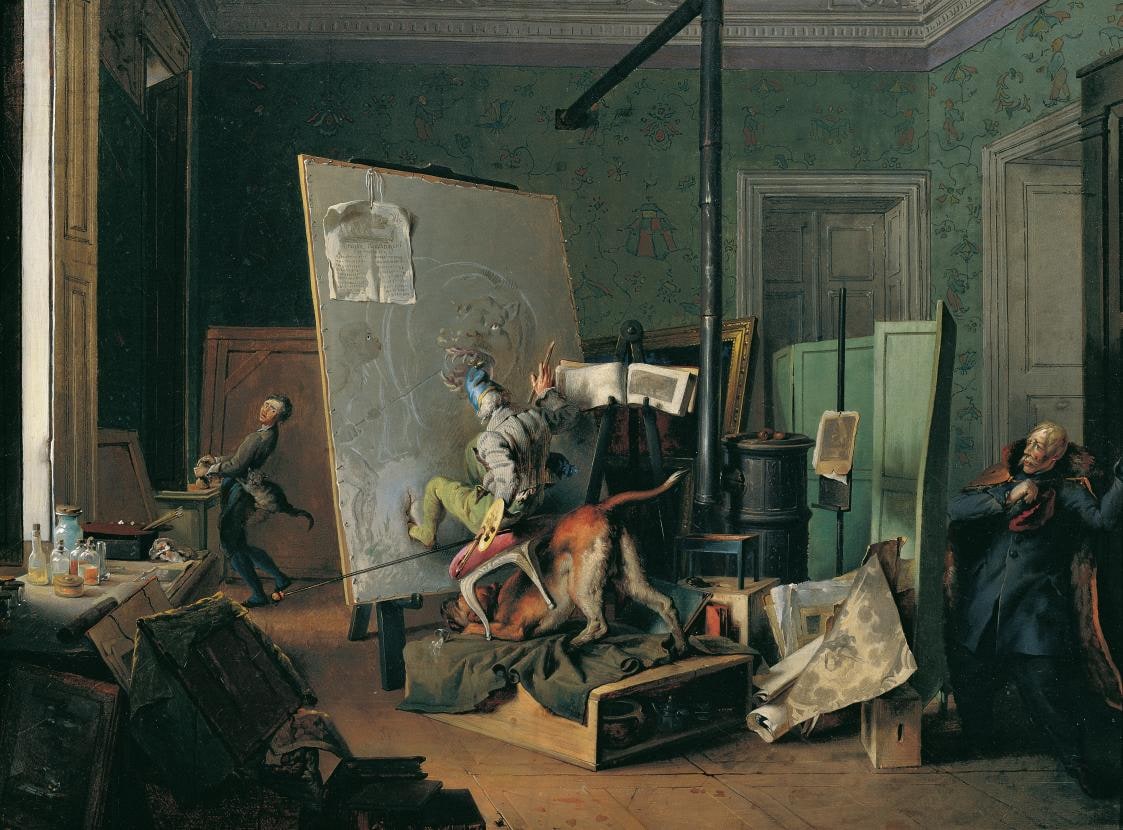 Comical Scene in the Studio