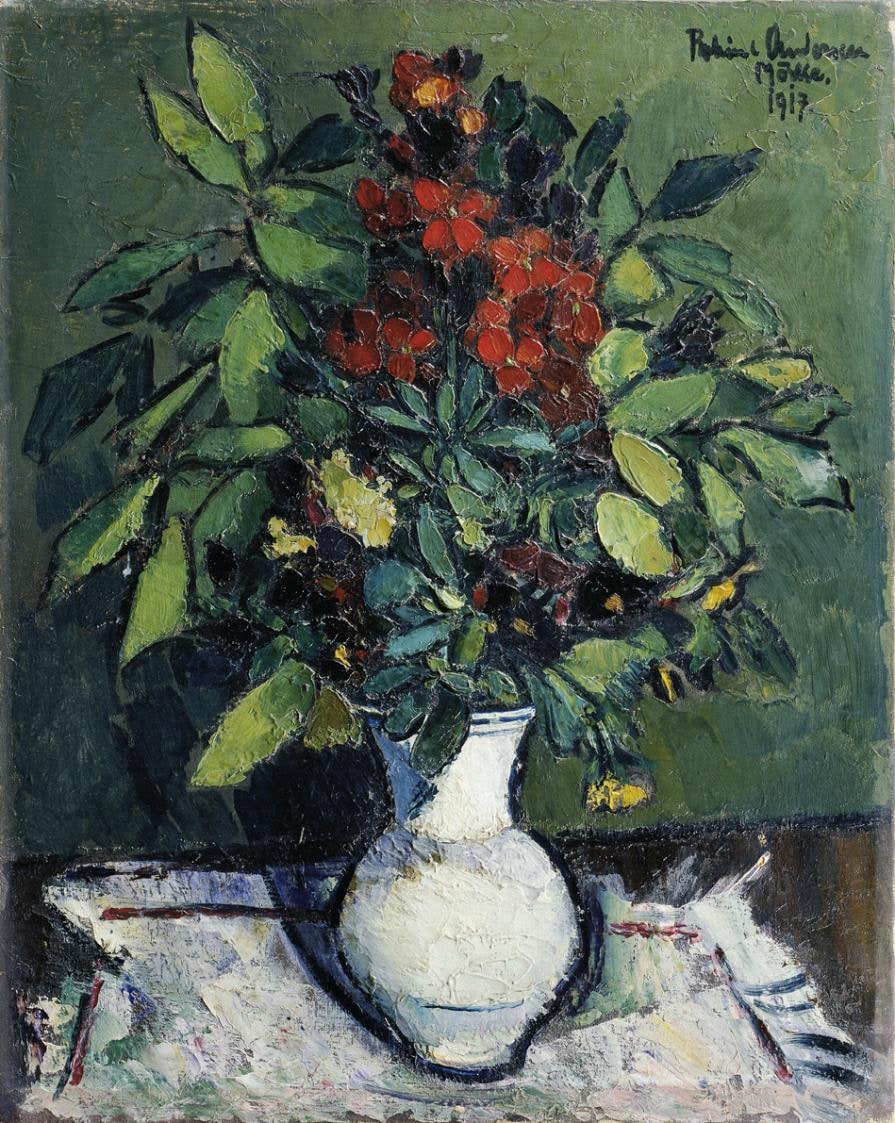 Flowers in a White Vase