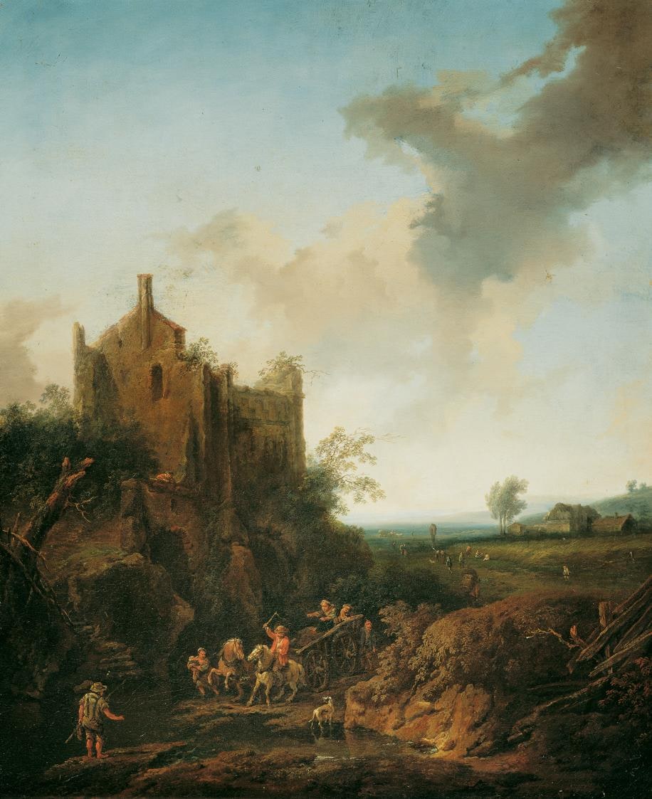 Landscape with Castle Ruin and Horse Cart