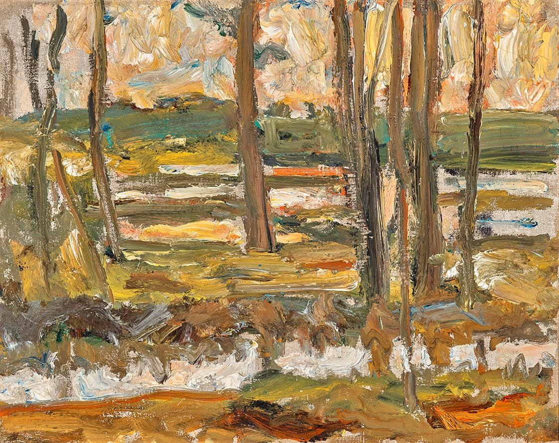 LANDSCHAFT MIT BAUMSTÄMMEN