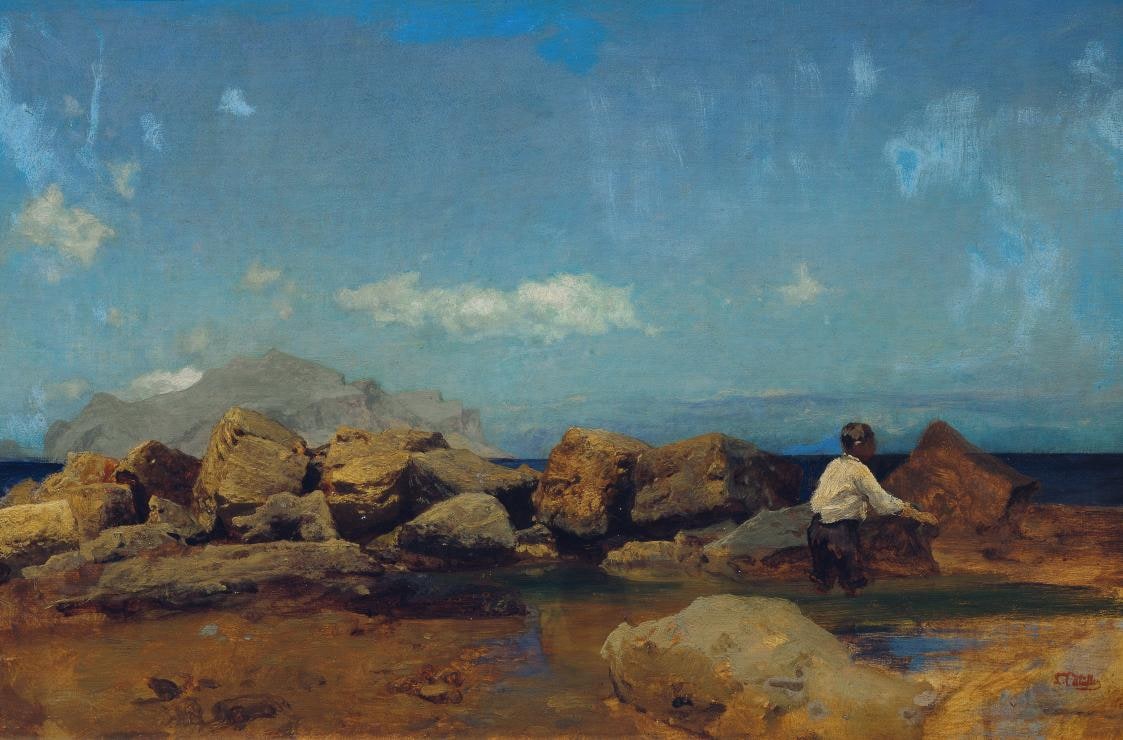 MEERESKÜSTE MIT MONTE PELLEGRINO BEI PALERMO